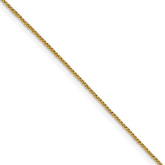 0.9mm 14k Yellow Gold Diamond Cut Twisted Box Chain Necklace, 20 Inch - Picture 1 of 8